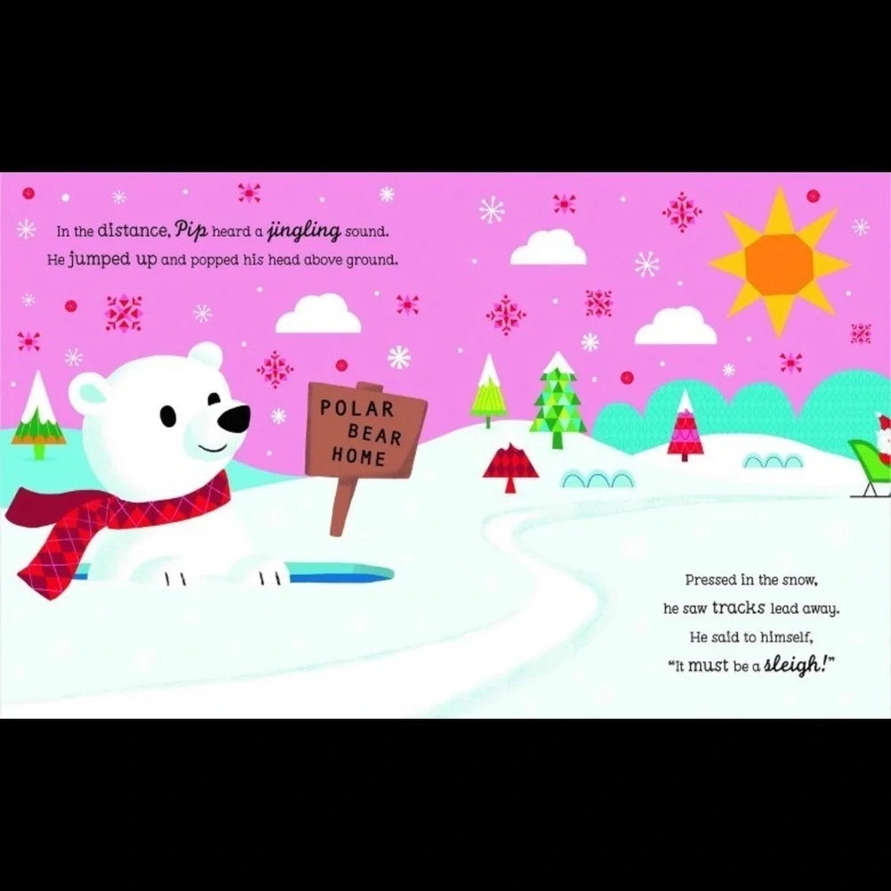 2 brand new large padded hard back Christmas books for kids Santa polar bear 4-8